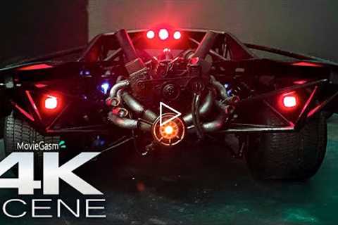 The Batmobile Scene (2022) 4K Movie Clip | The Batman - Batman vs Penguine Fight Scene