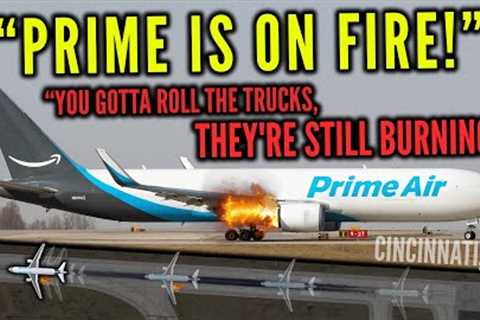 AMAZON PRIME AIR BOEING 767 | REJECTED TAKEOFF and ENGINE FIRE!
